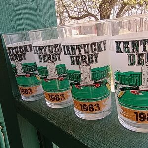 Official 109th Kentucky Derby Mint Julep Glass 1983 Set of Four